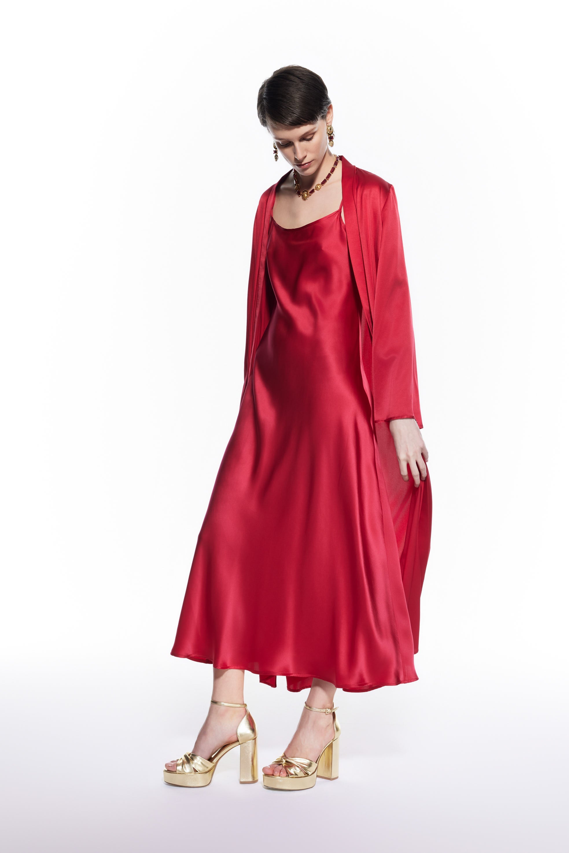 Dian Silk Robe Red