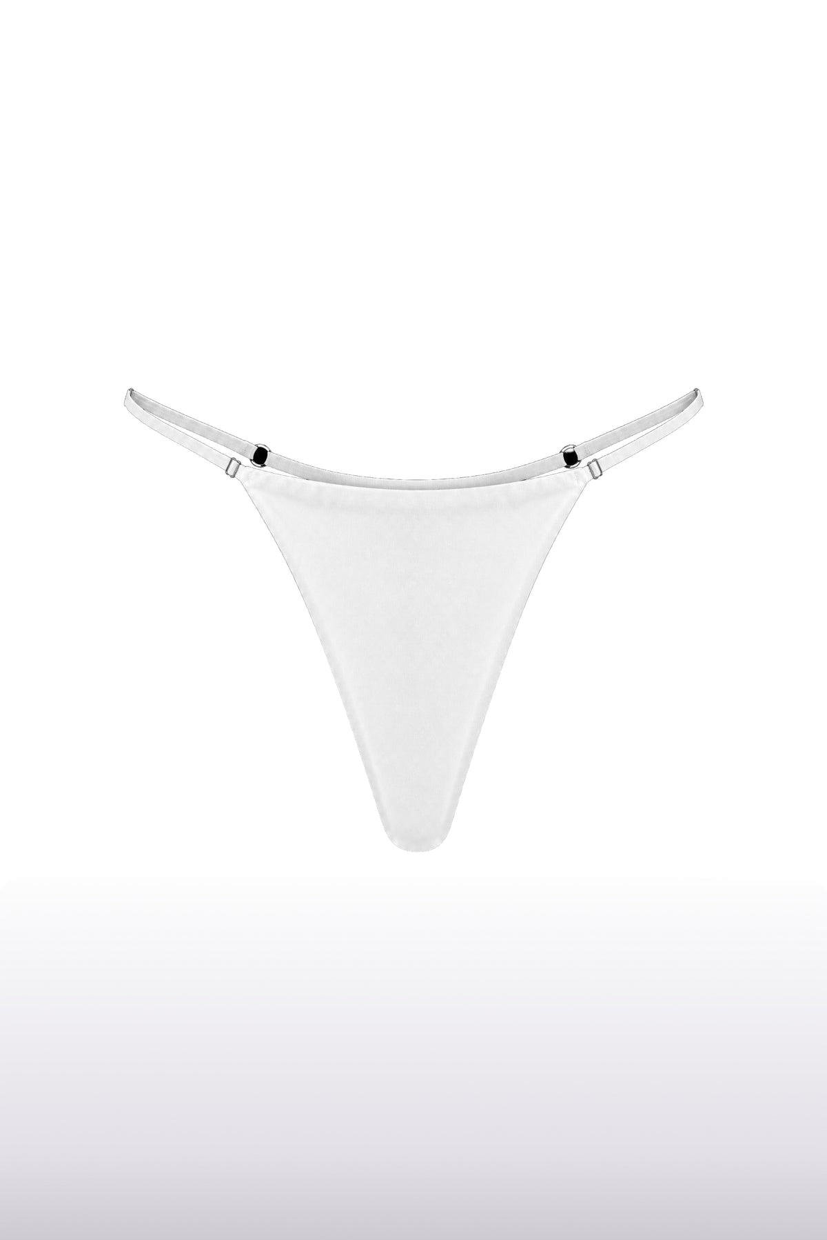 Triangle Silk Thong White