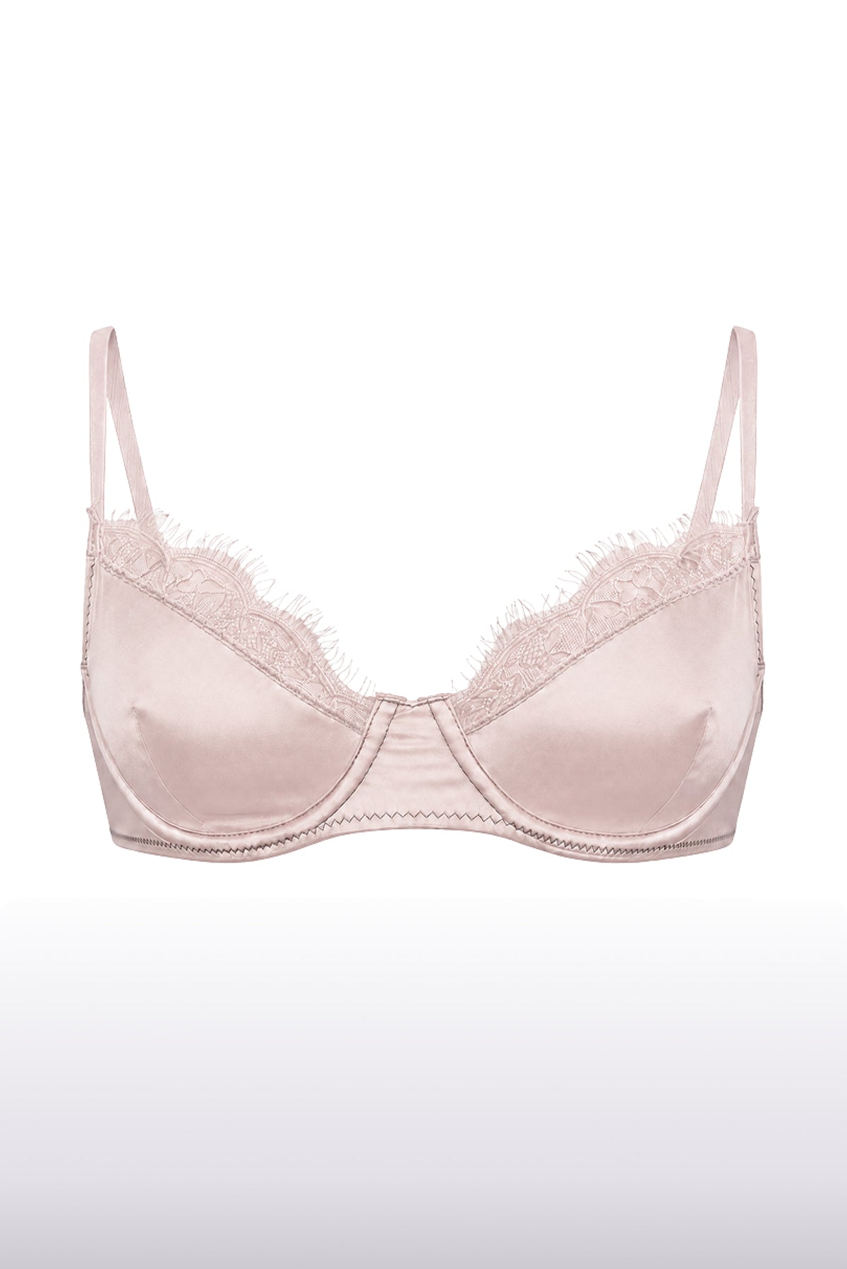 Selene Blush Pure Silk and Lace Bra
