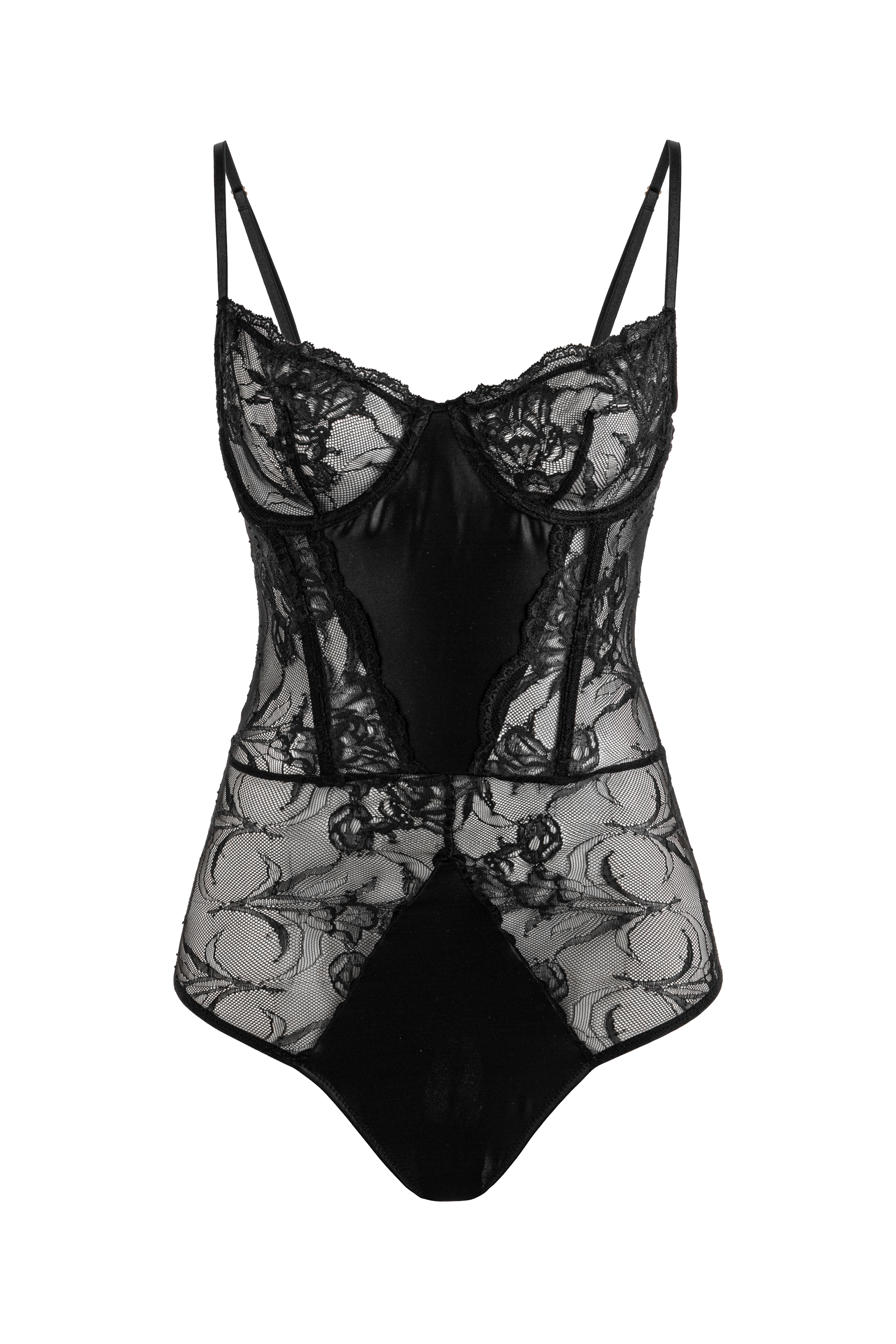 Calista Luxury Lace Bodysuit Black