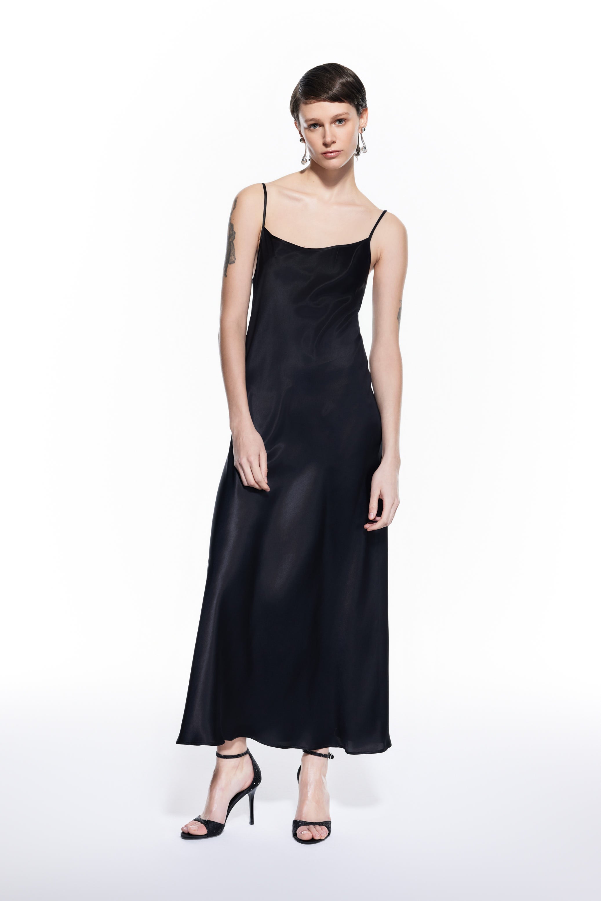 Dian Silk Nightdress Black