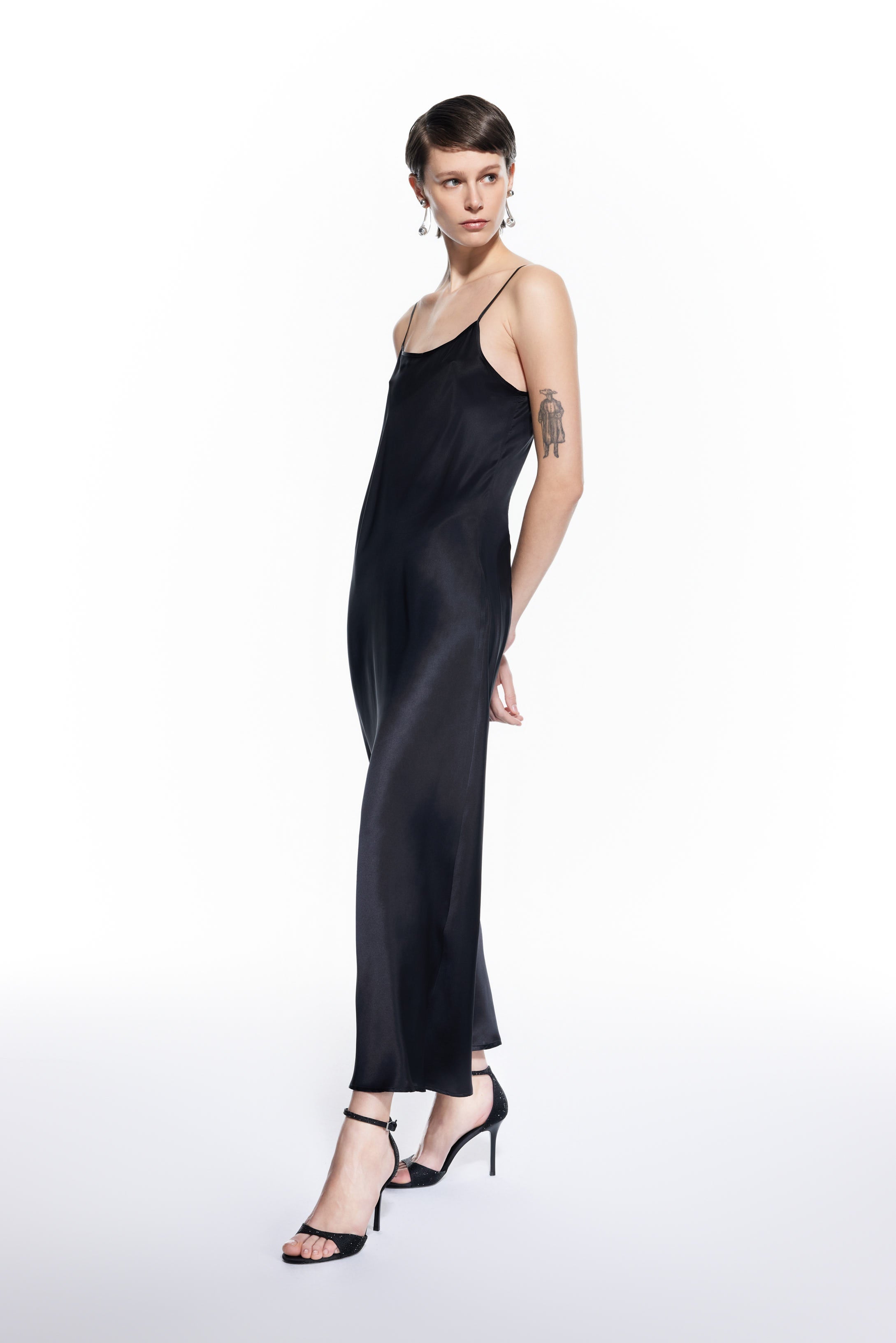 Dian Silk Nightdress Black