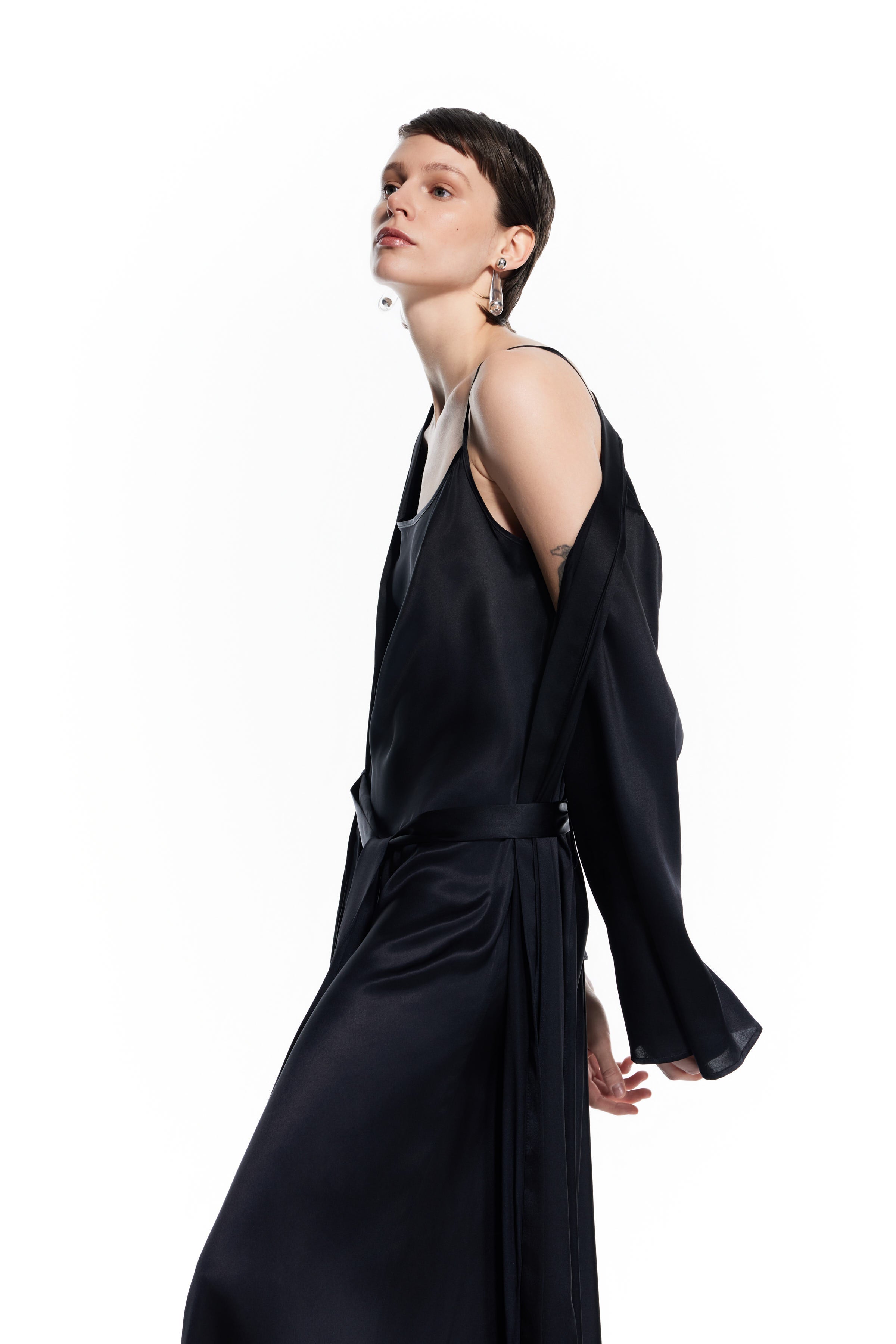 Dian Silk Robe Black