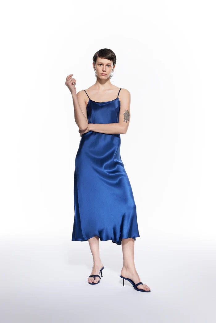 Dian Silk Nightdress Night Blue