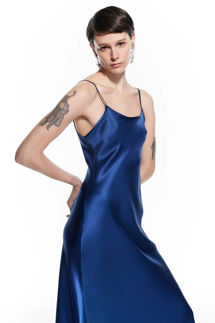 Dian Silk Nightdress Night Blue