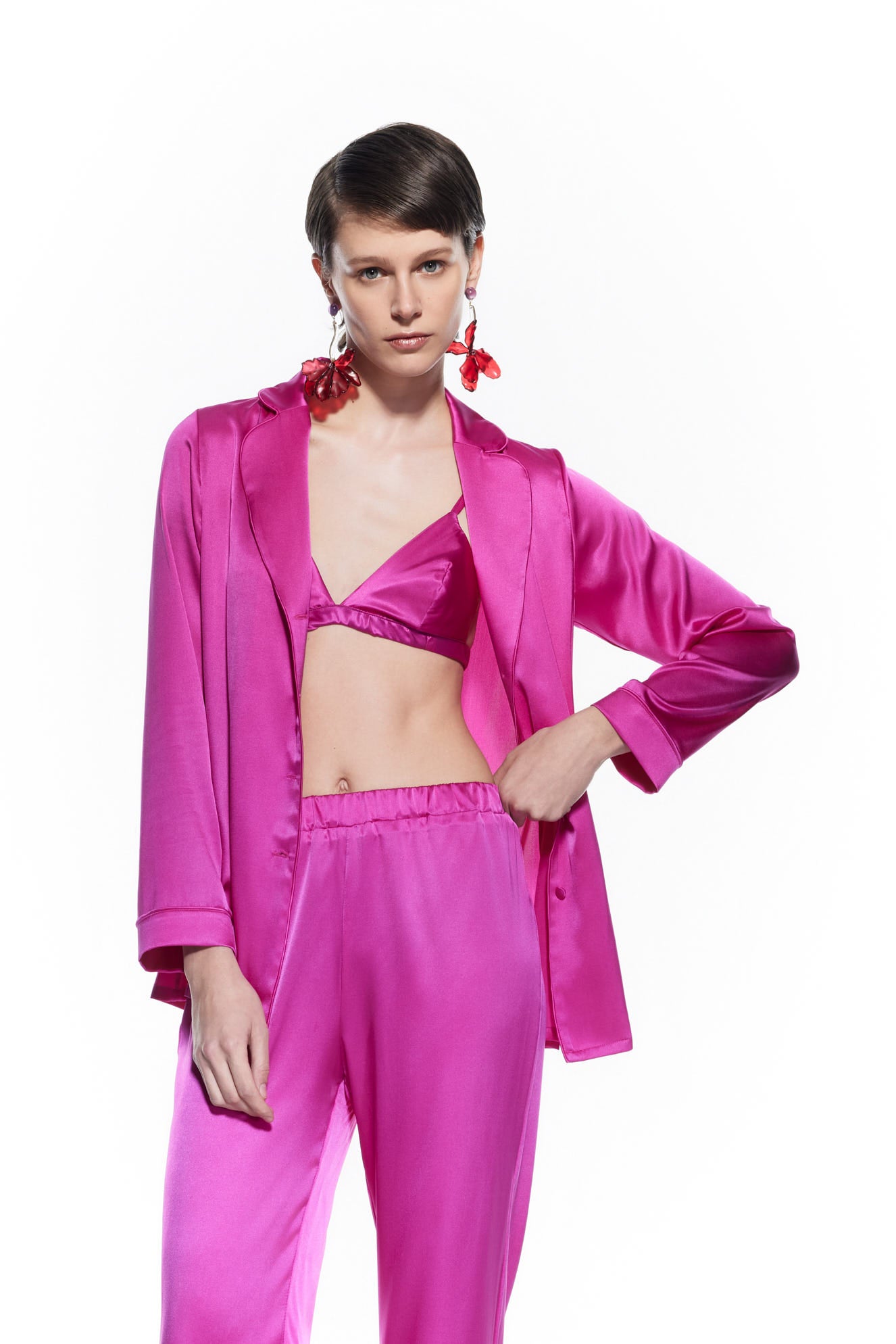 Luno Silk Set Fuschia