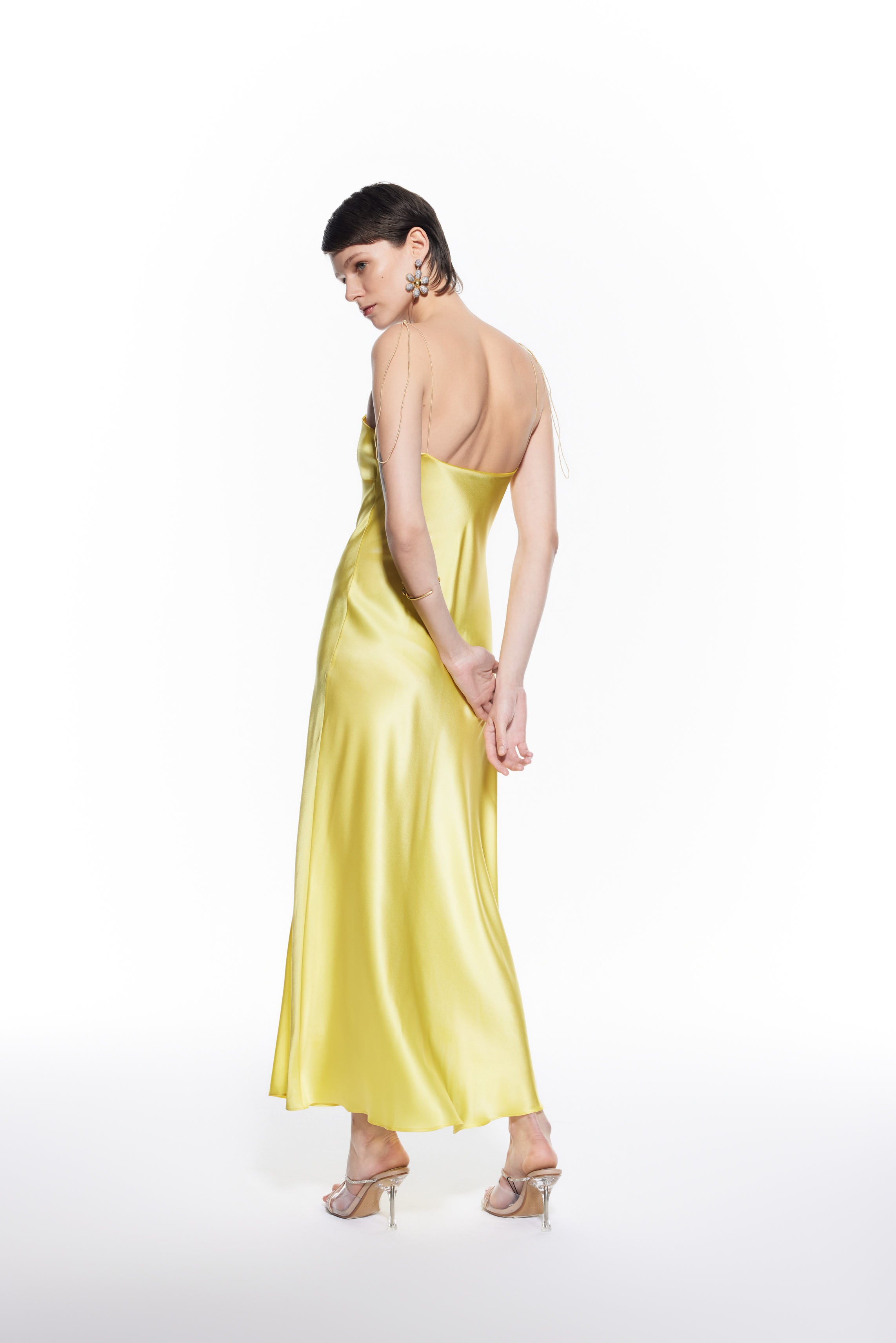 Vesta Silk Dress Lemon