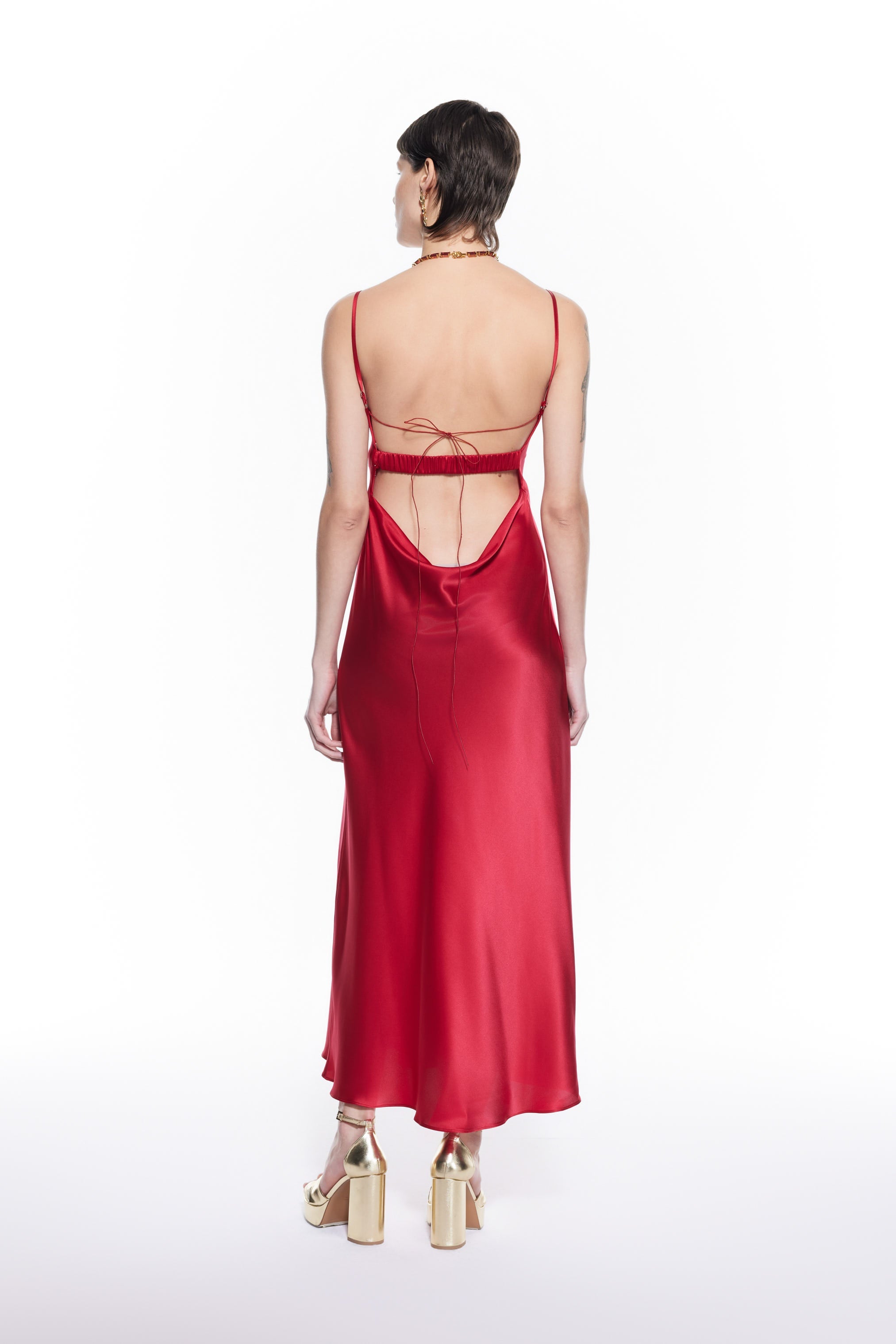 Lea Silk Dress Red