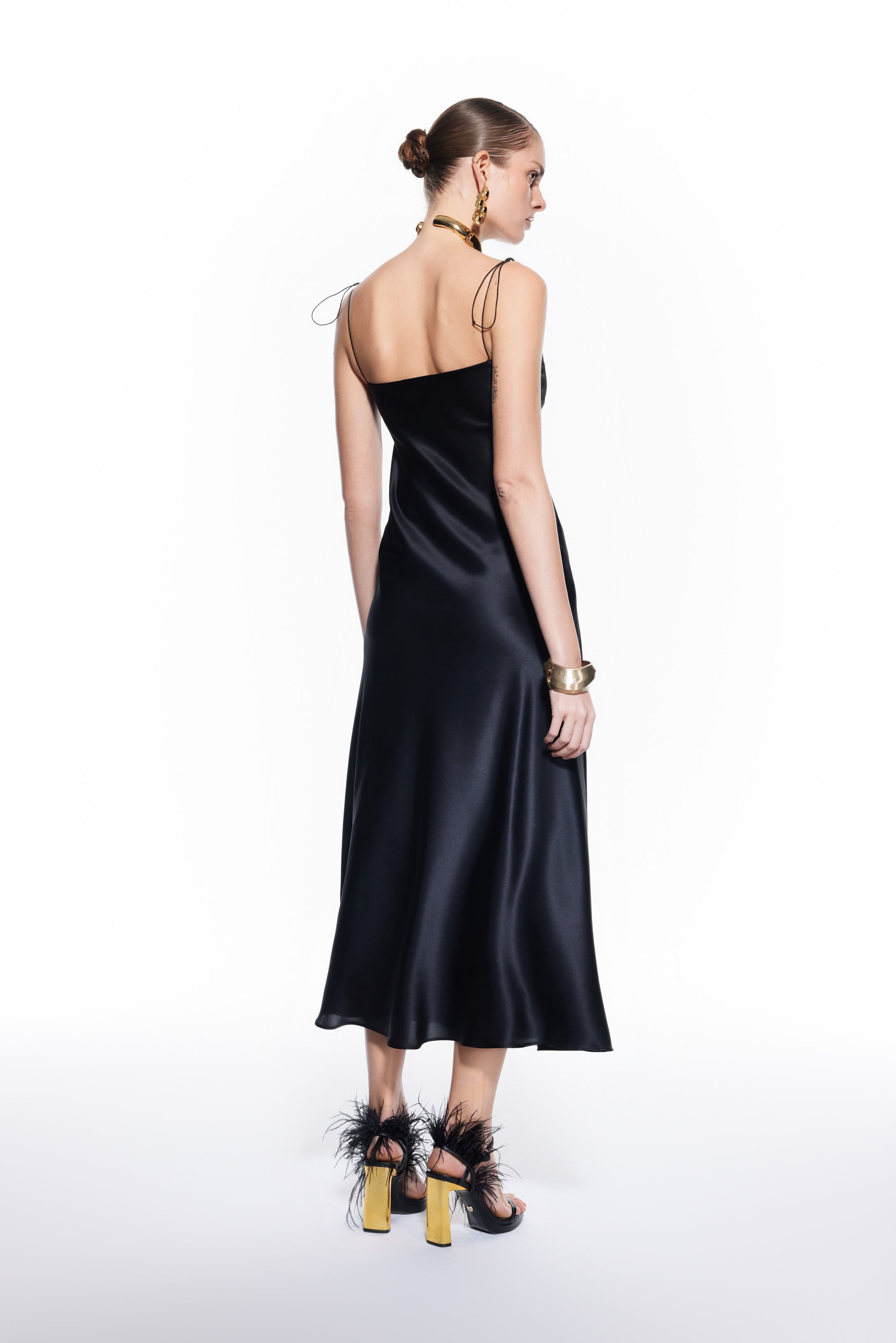 Vesta Silk Dress Black