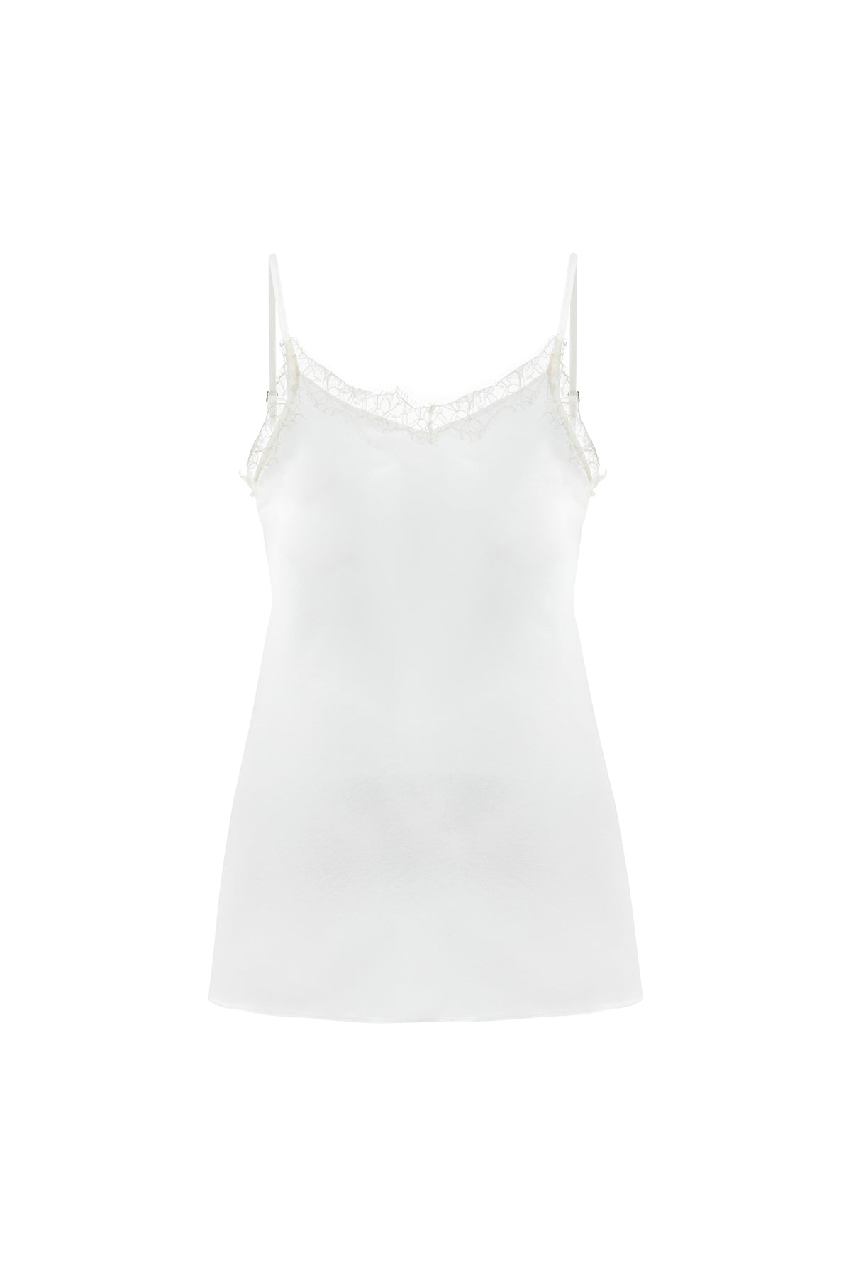 Egeria Silk Tank Top & Shorts Set Bridal White