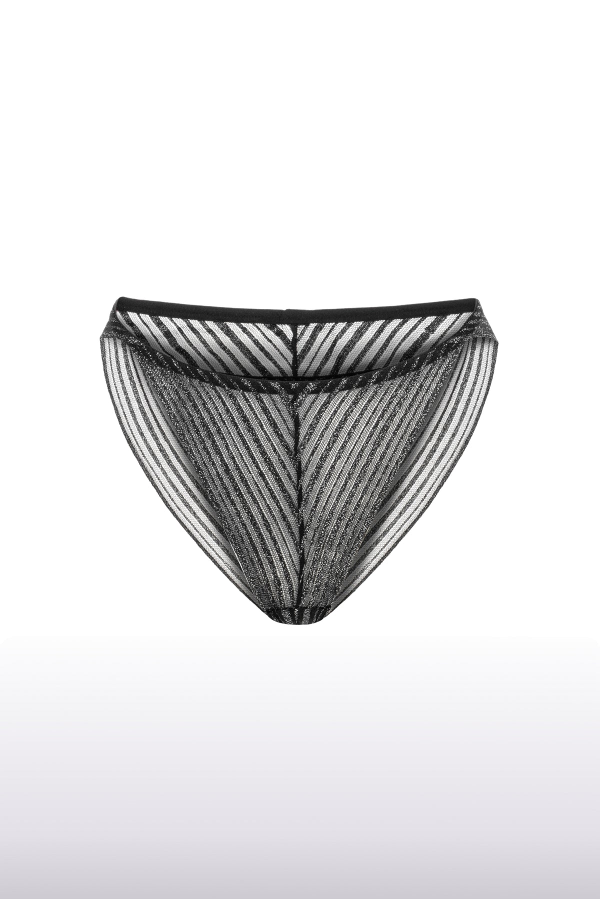Silvery French Lace Shimmer Panty Black
