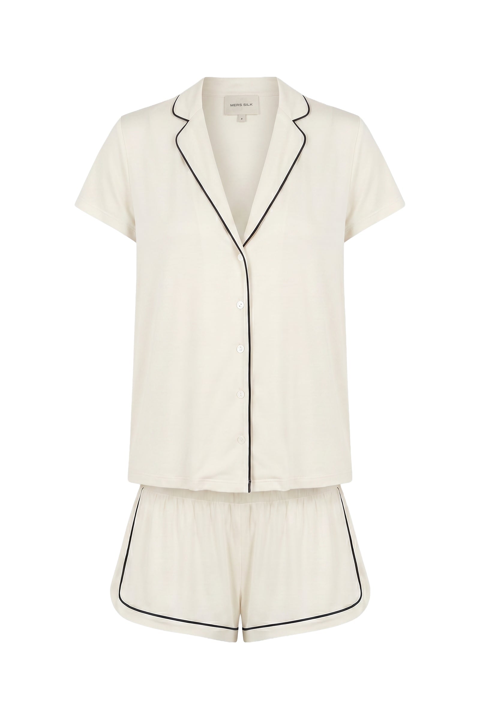 Modal Short Sleeve Pajama Set White