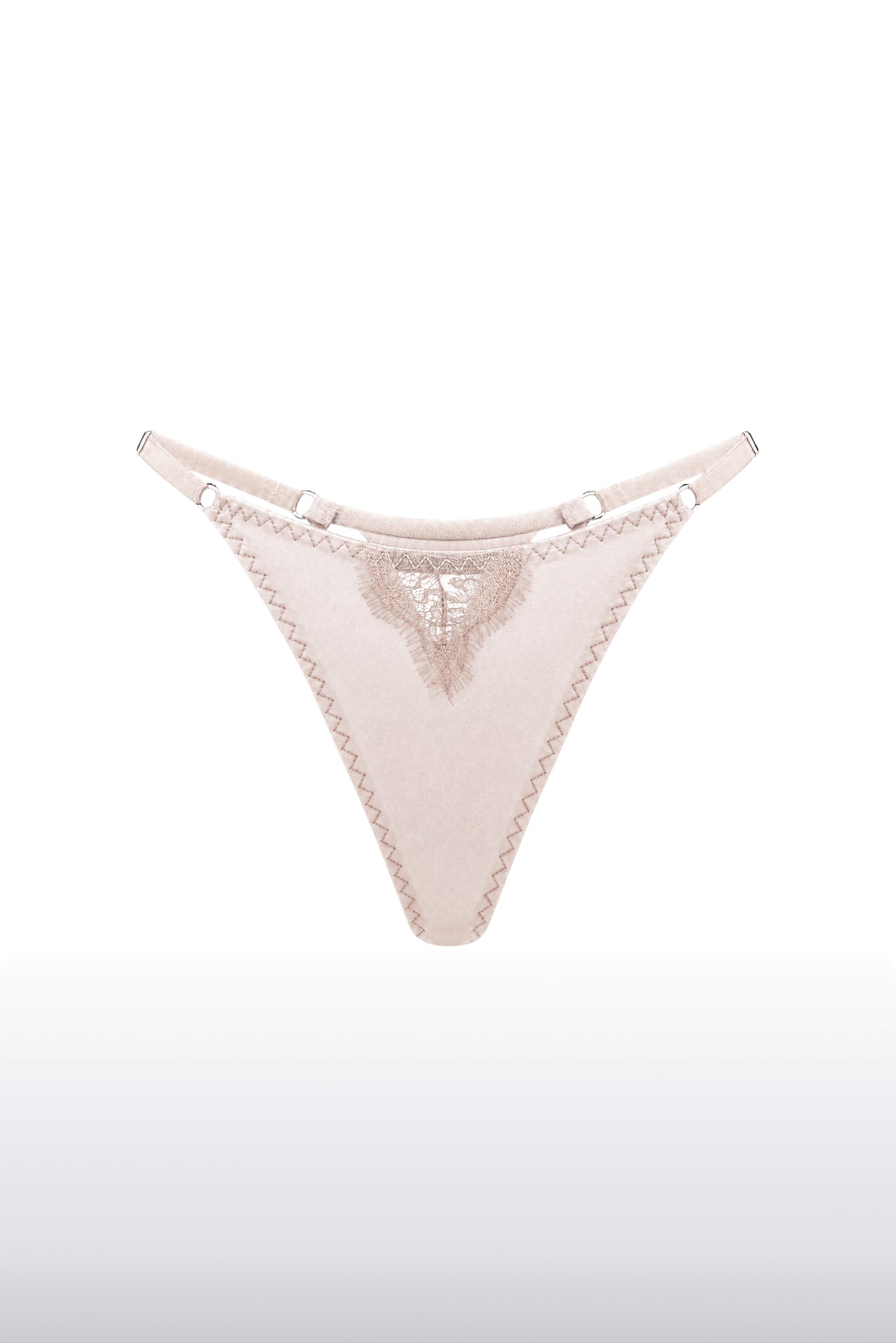 Selene Blush Pure Silk and Lace Thong