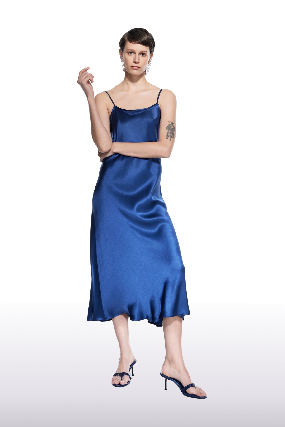 Dian Silk Nightdress Night Blue