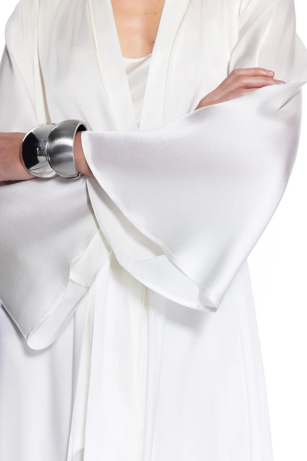 Dian Silk Robe Bridal White