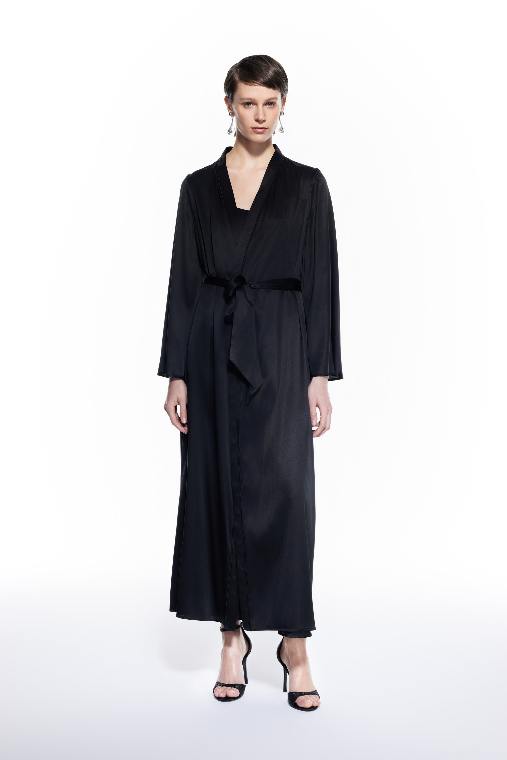 Dian Silk Robe Black