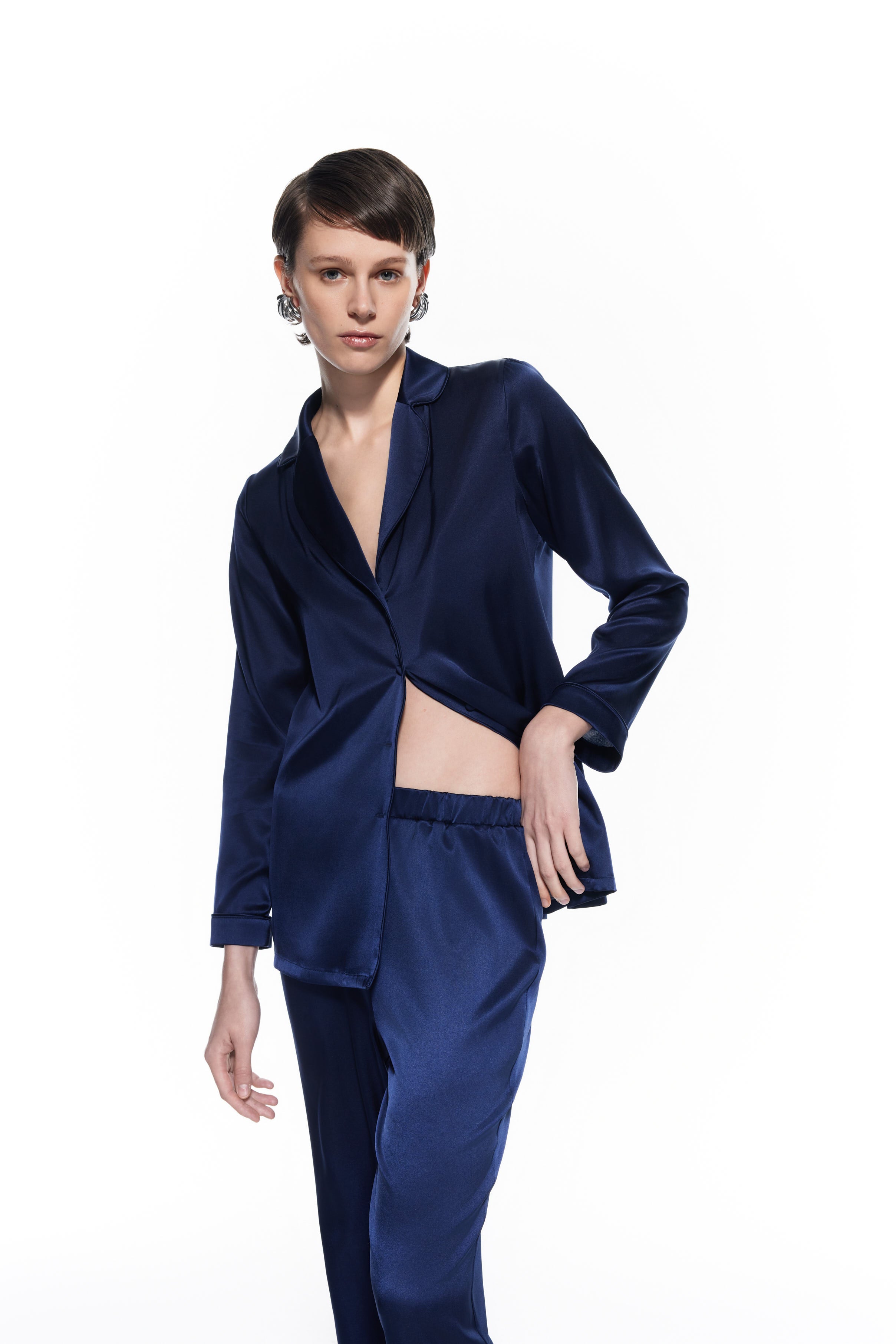 Luno Silk Set Navy Blue