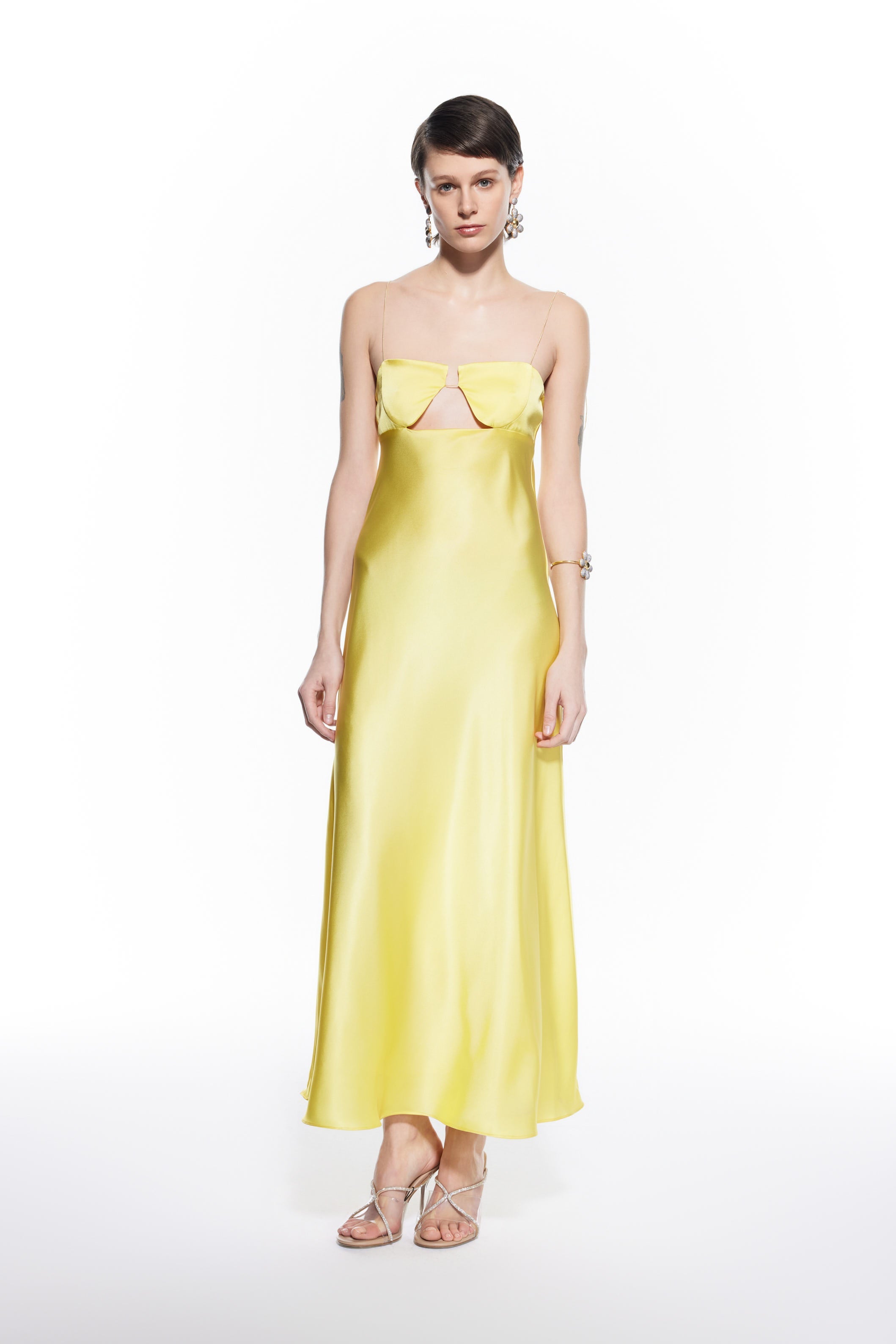 Vesta Silk Dress Lemon