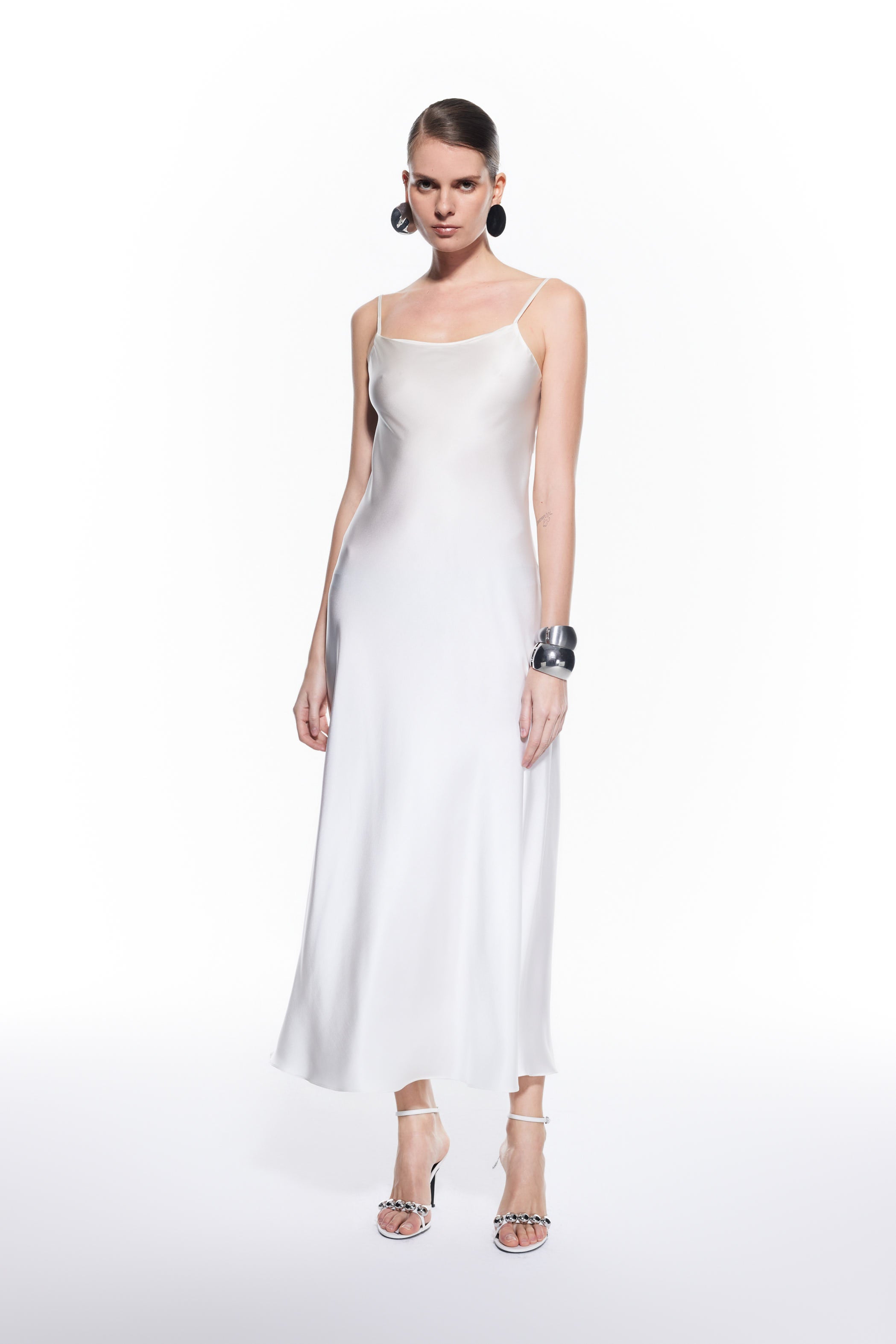 Lea Silk Dress White