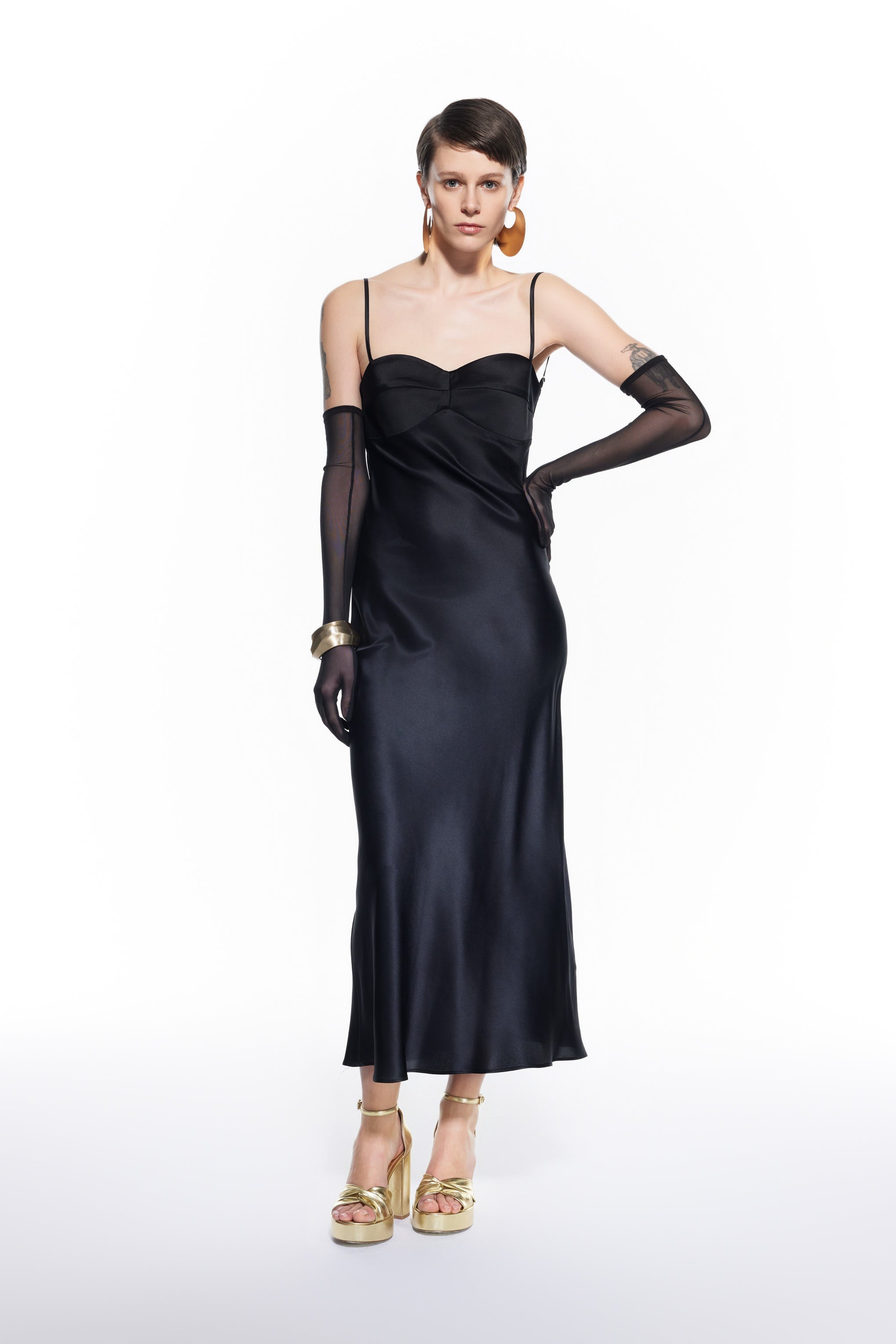 Tifata Silk Dress Black