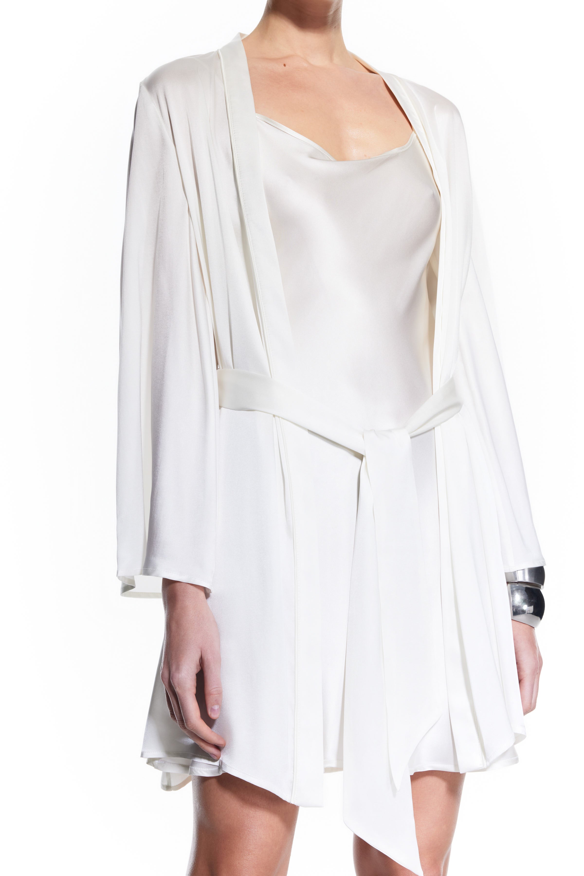 Anya Silk Robe White